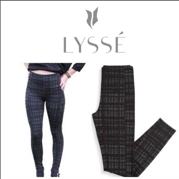 Lysse High Waist Plaid Print Leggings size Medium - Picture 7 of 7